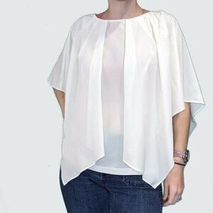 Badgley Mischka Drape Woven Blouse Size 4 NWT